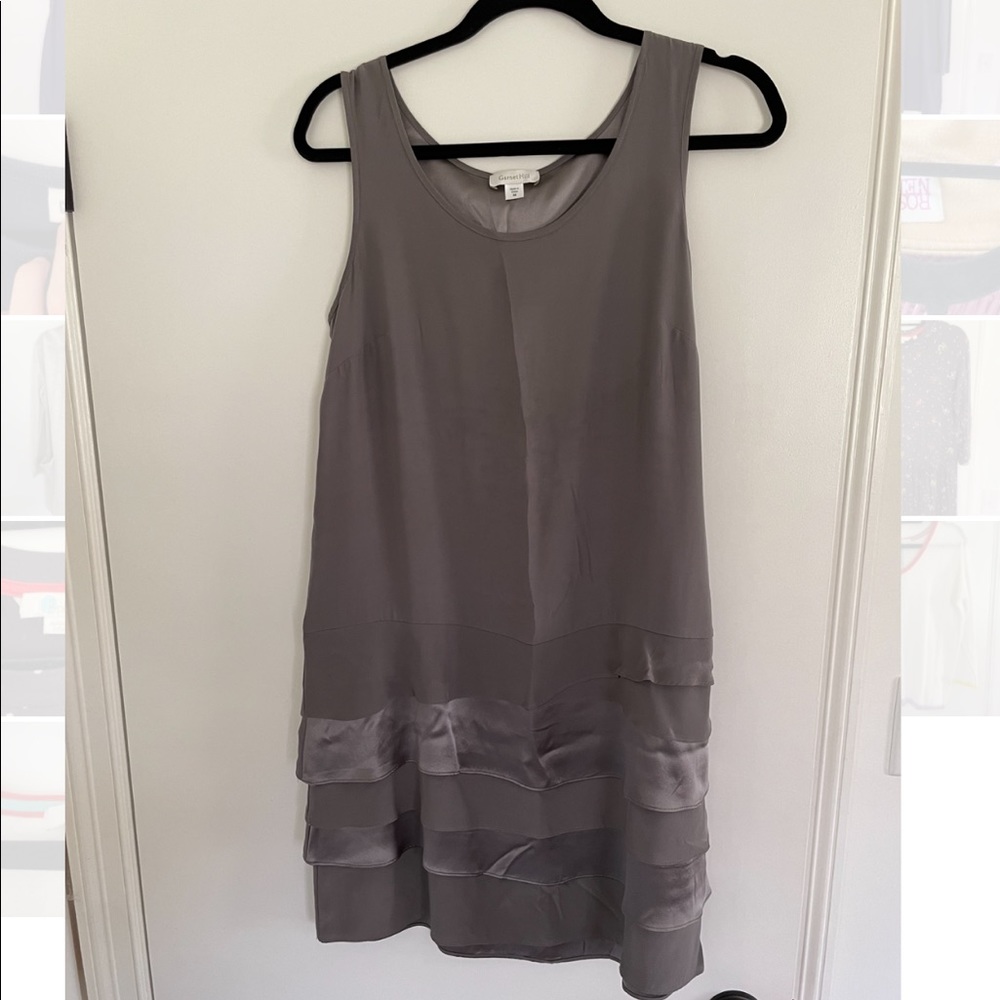 Garnet Hill 100% silk cocktail dress. Gray. Size 4